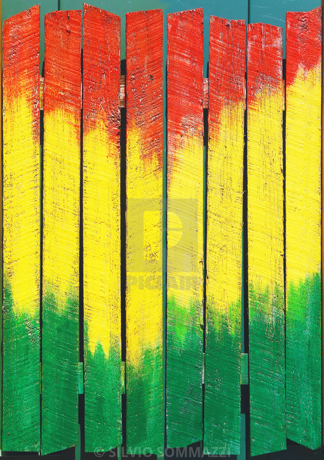 Jamaican background painted on fence - License, download or print for £